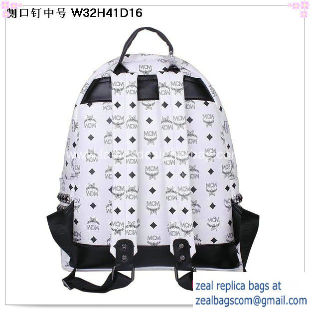 High Quality Replica MCM Medium Stark Backpack MC2446 White